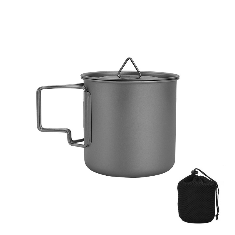 Camping Cooking Set With Bag - Tazza da campeggio in titanio con