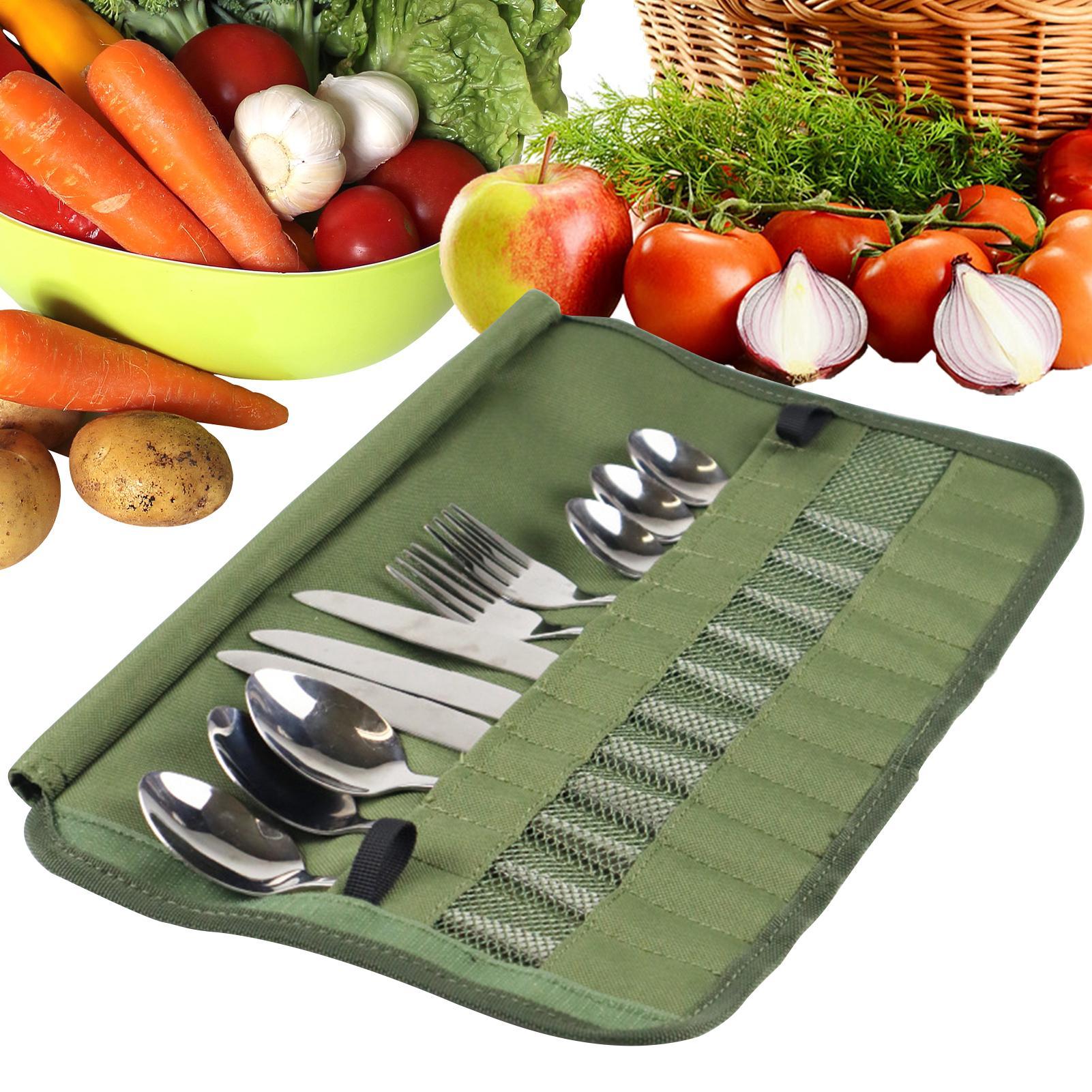 Camping Cooking Utensil Roll - Borsa Arrotolabile per Utensili da Campeggio,