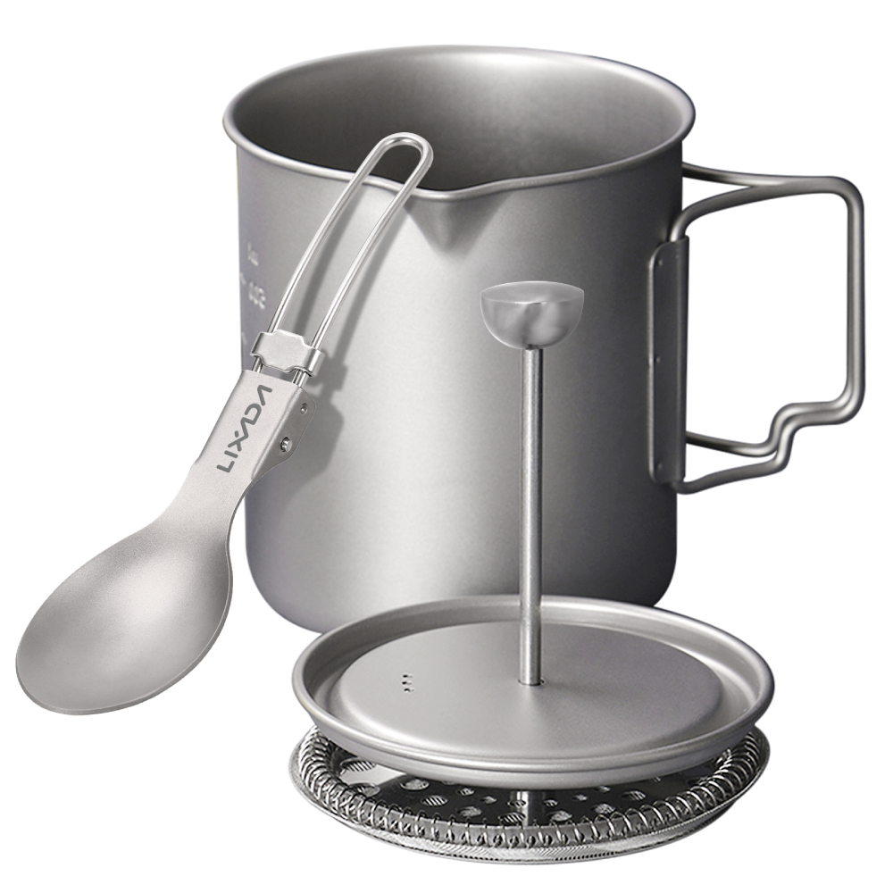 Camping Cooking Pot Stainless Steel - Lixada tazza da caffè in titanio
