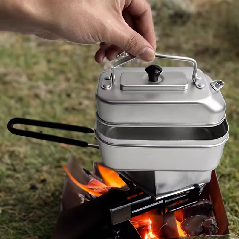 Camping Cooking Pot Stainless Steel - Ultraleggero portatile Picnic campeggio bollitore turistico