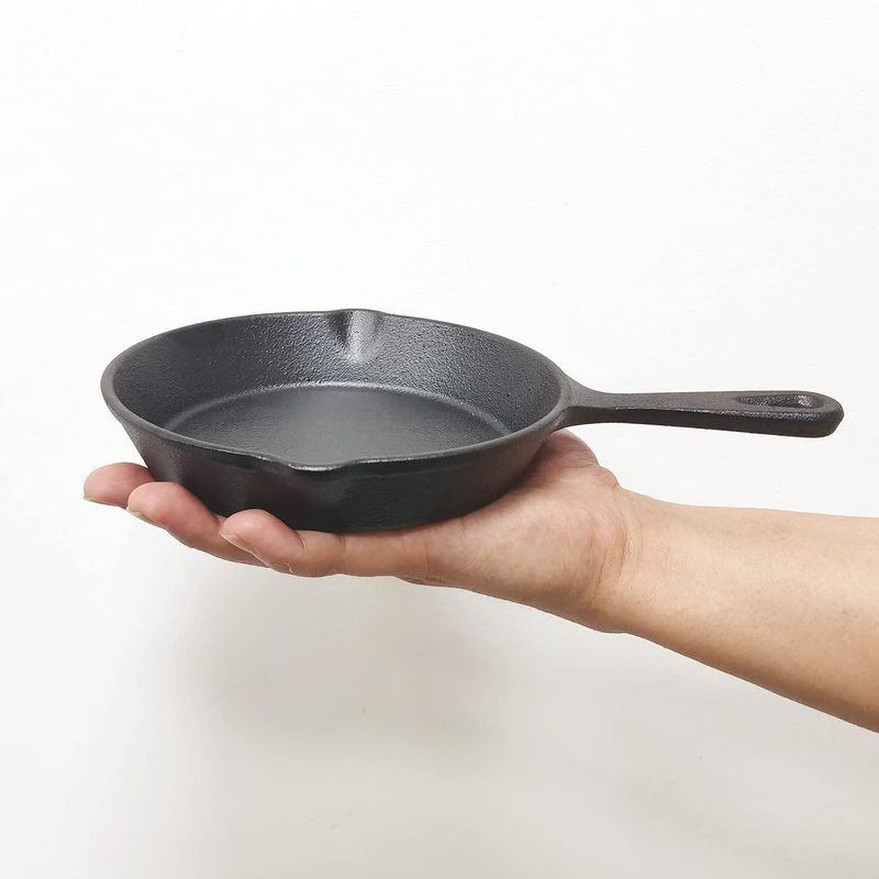 Camping Cooking Frying Pan - Padella in ghisa da 6 pollici,