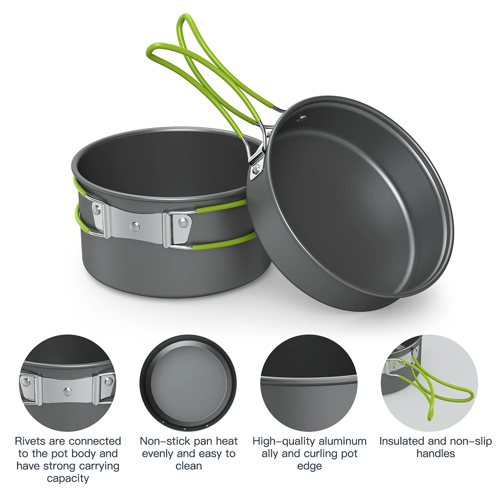 Quechua Camping Cooking Set - Set di Pentole da Campeggio per