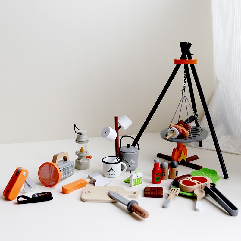 Camping Cooking With Kids - Set da campeggio in legno per