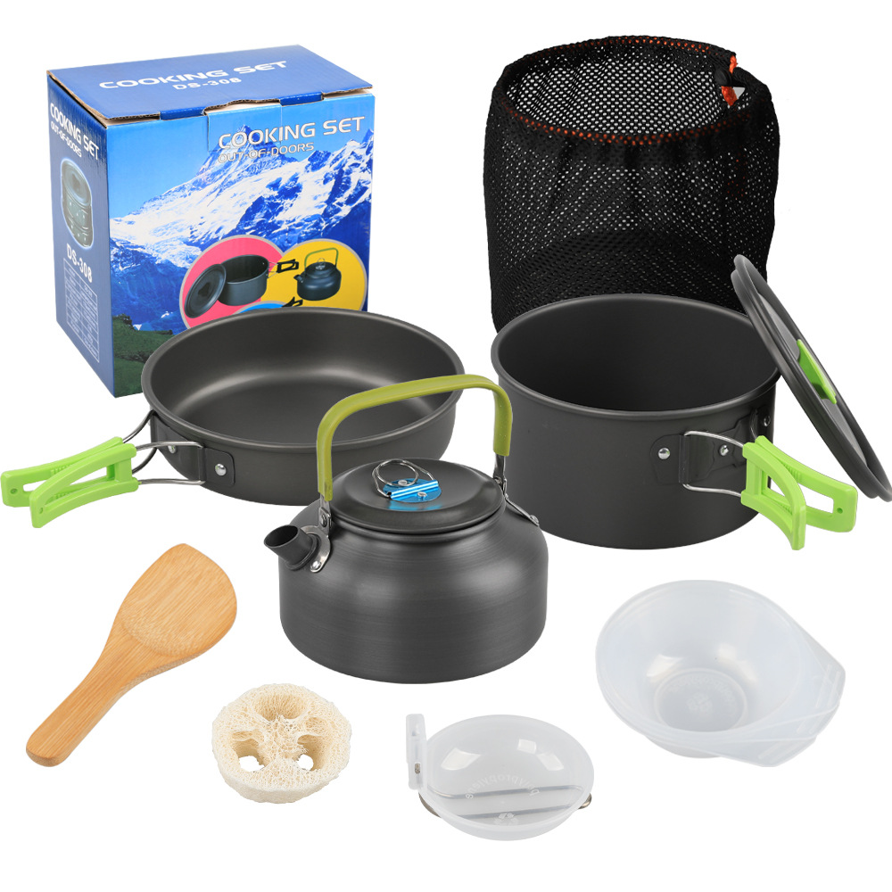Camping Cooking Set Ds 308 - Set di Pentole e Bollitore da