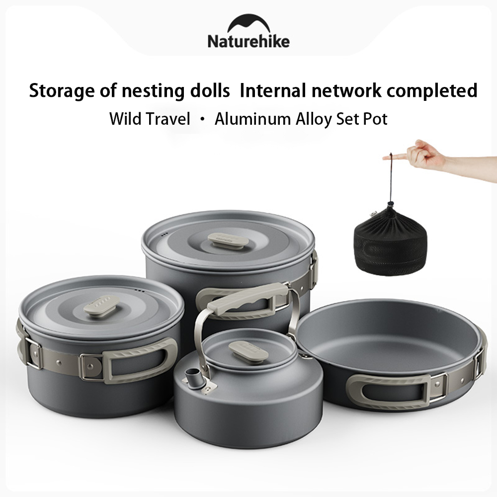 Camping Cooking Pot Stainless Steel - Naturehike Set di pentole da esterno,