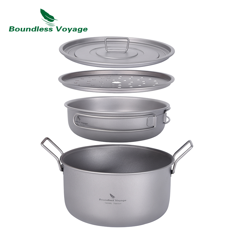 Camping Cooking Gear Set - Boundless Voyage Camping Pentola da cucina