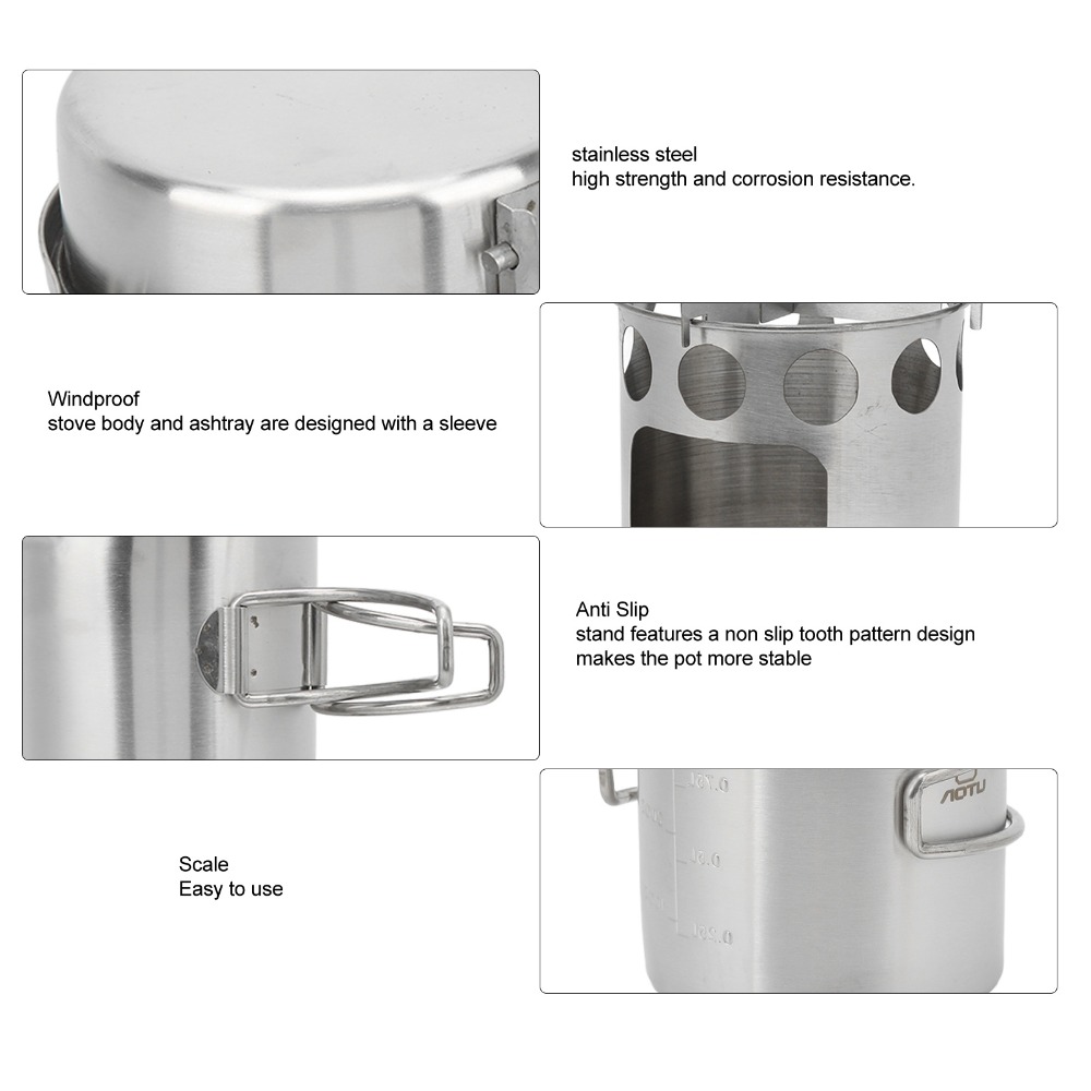 Set di pentole da campeggio in - Camping Cooking Pot Stainless Steel recensione e prezzo