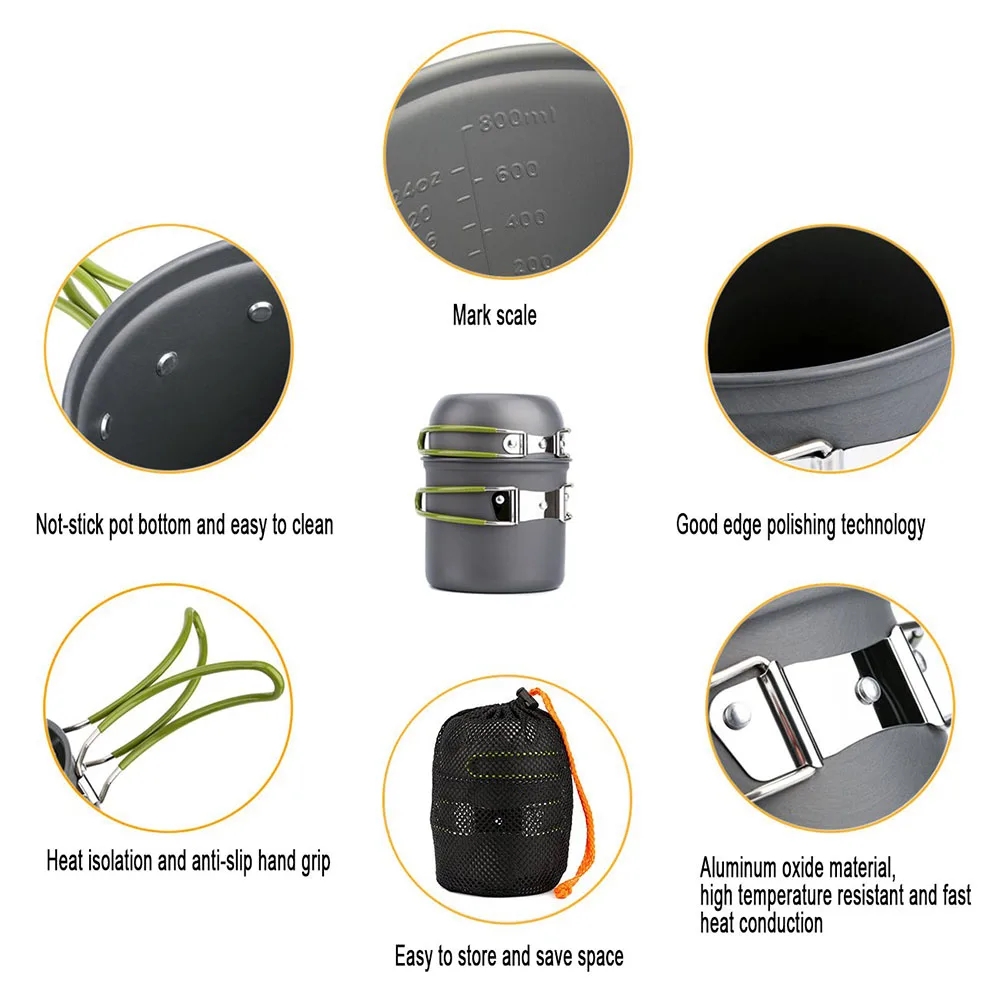 Pentole da campeggio Kit da pa - Camping Cooking Gear Set recensione e prezzo