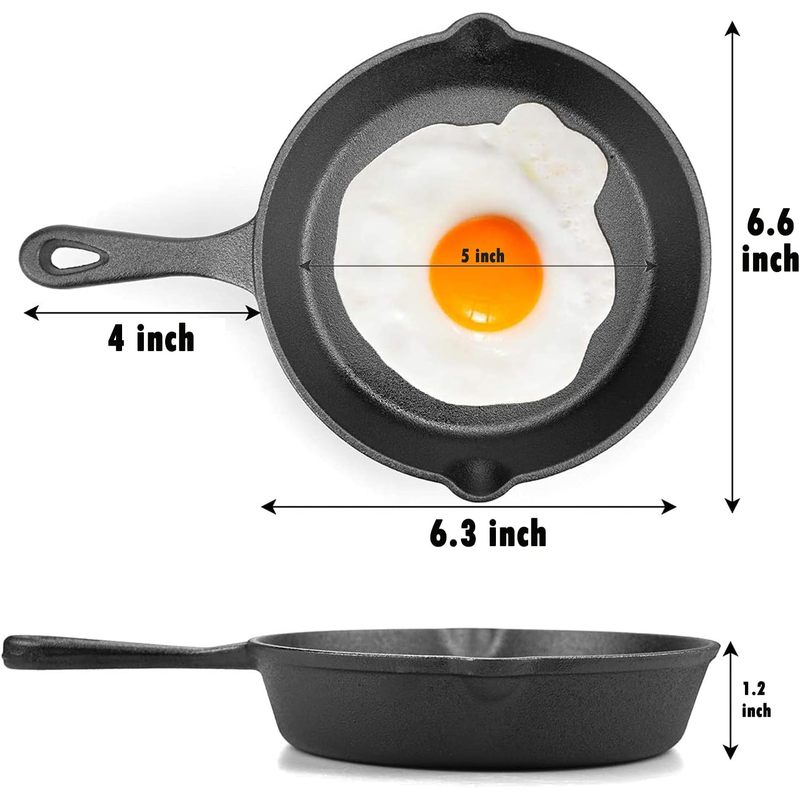 Padella in ghisa da 6 pollici, - Camping Cooking Frying Pan recensione e prezzo