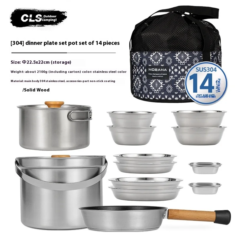 NOBANA&CLS Set di Pentole da C - Camping Cooking Pot Stainless Steel recensione e prezzo