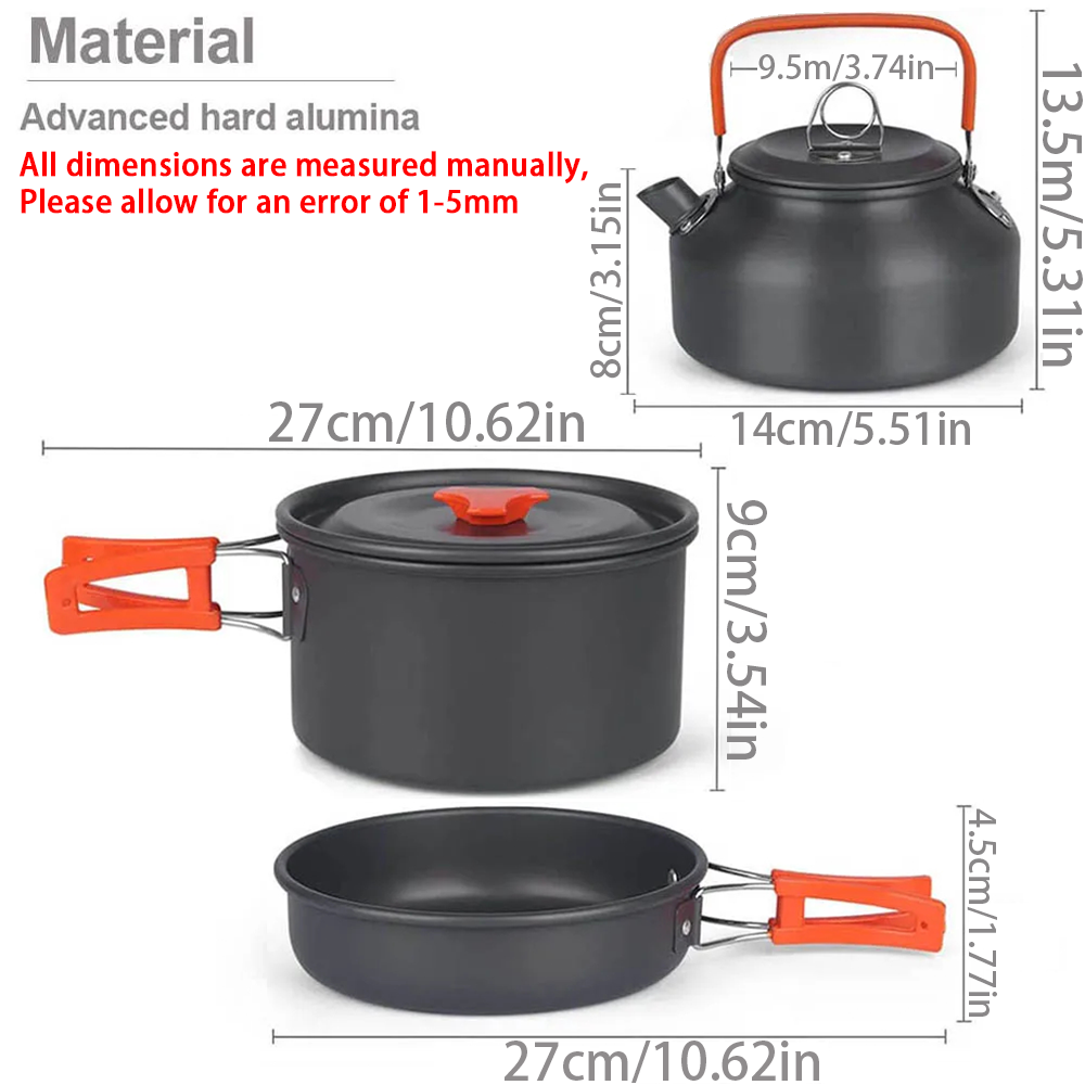 1 pz/1 set kit di pentole da c - Camping Cooking Set With Bag recensione e prezzo