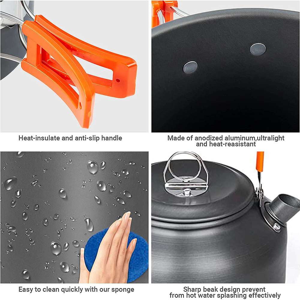 1 pz/1 set kit di pentole da c - Camping Cooking Set With Bag recensione e prezzo