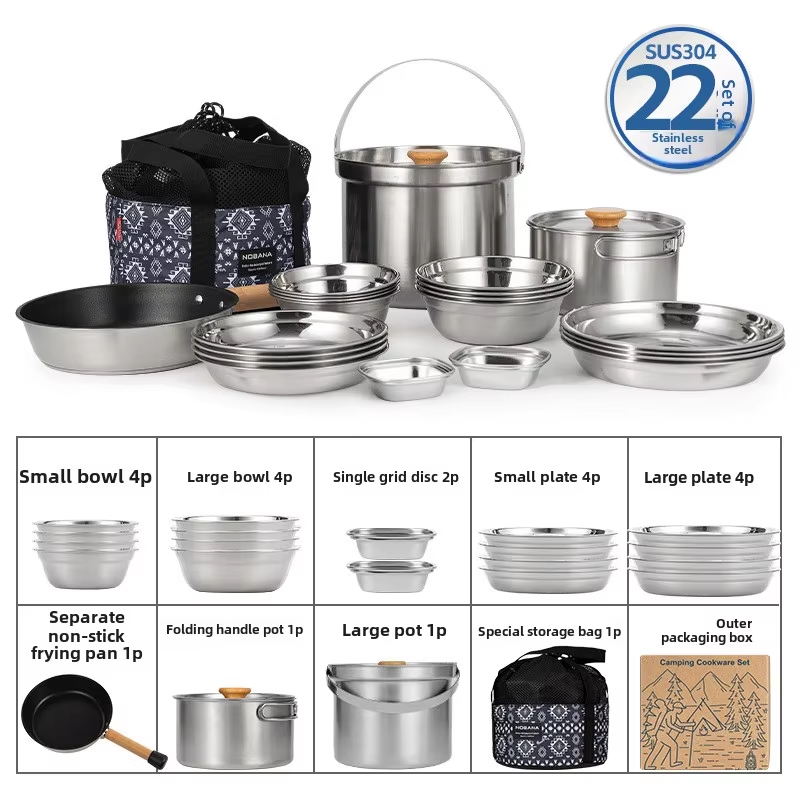 NOBANA Il più nuovo set di pen - Camping Cooking Set With Bag recensione e prezzo
