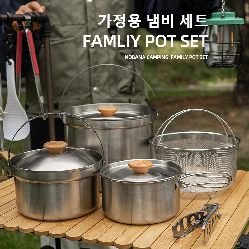Nuovo Set di Pentole in Acciai - Camping Cooking Set With Bag recensione e prezzo