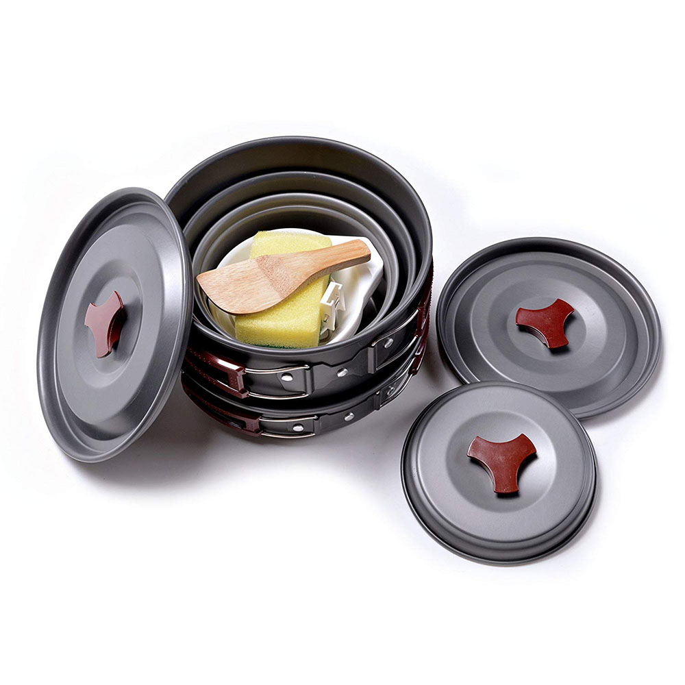 Kit di pentole da campeggio al - Camping Cooking Gear Set recensione e prezzo