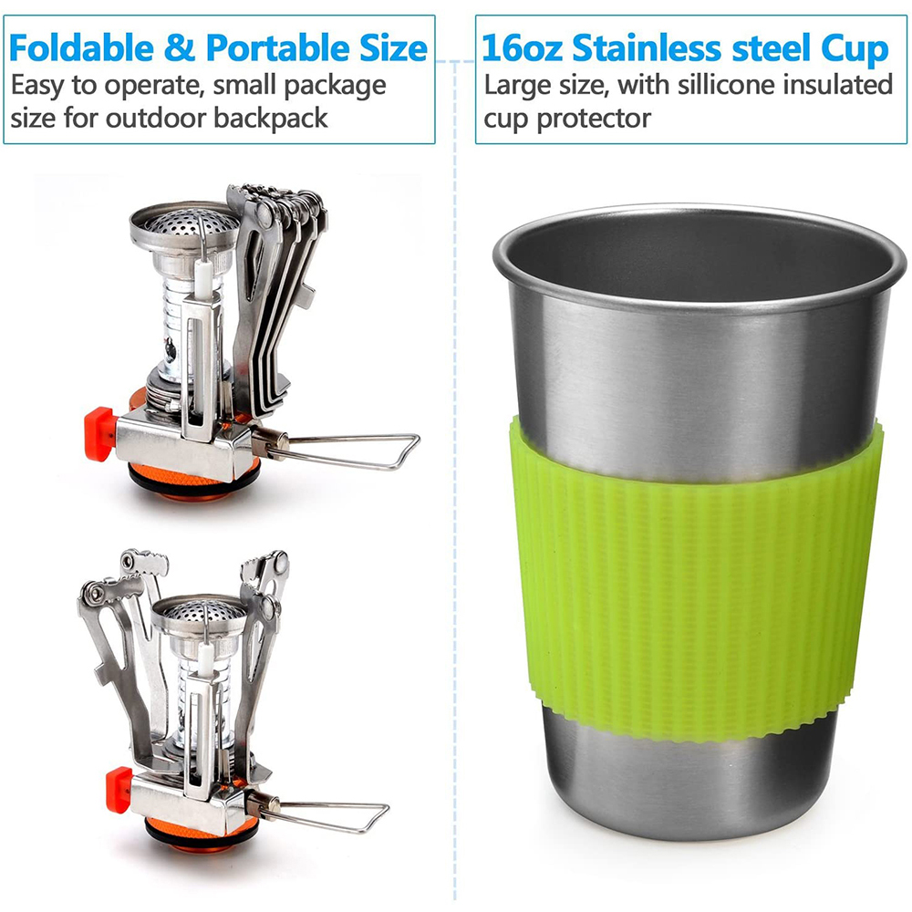 Kit di pentole da campeggio co - Camping Cooking Set With Bag recensione e prezzo